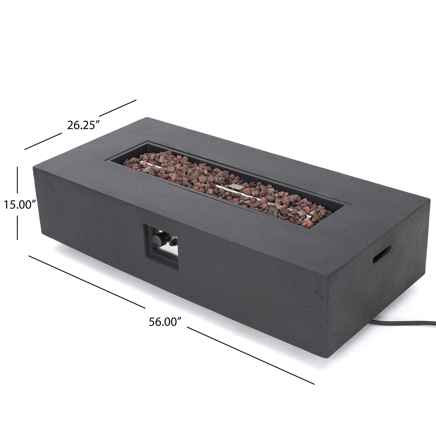 Set da giardino con tavolo da fuoco e chaise longue Cape Coral Grey da 5 pezzi di Christopher Knight Home
