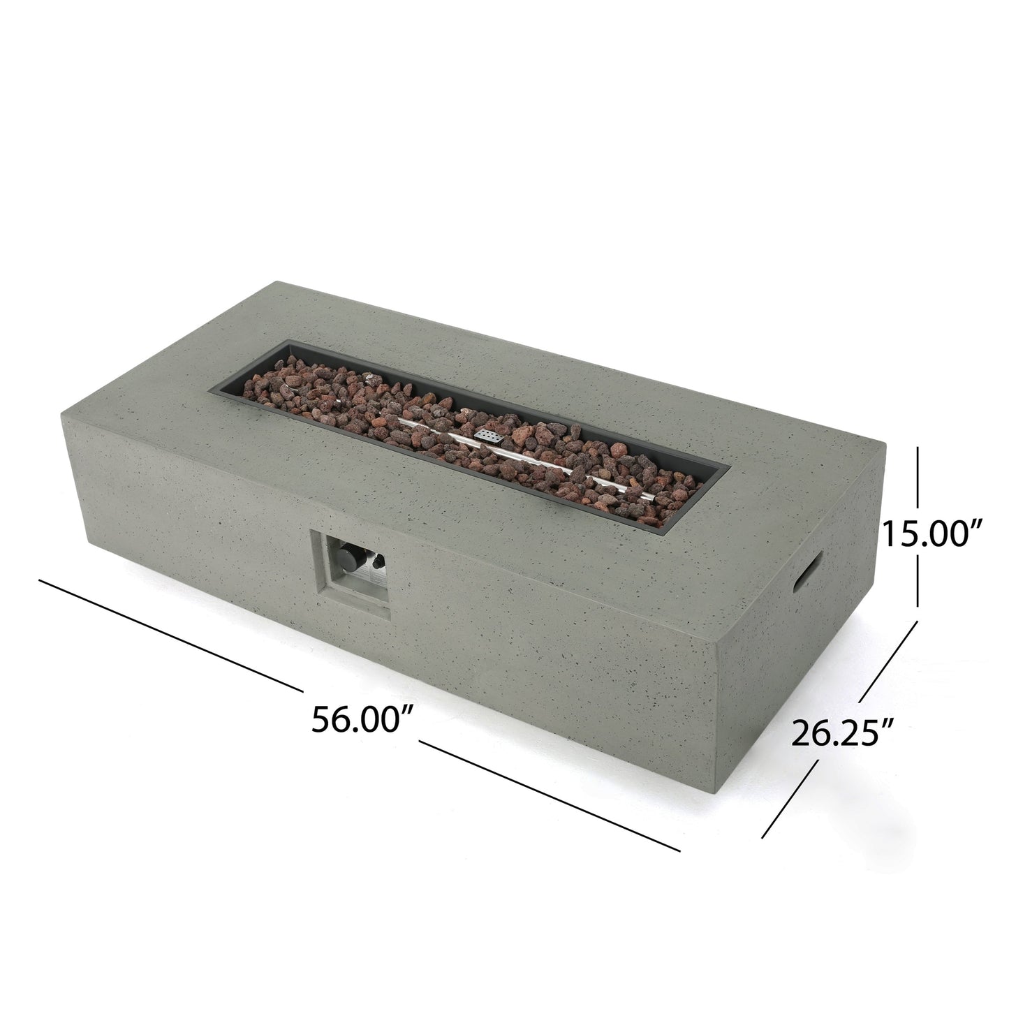 Set da giardino con tavolo da fuoco e chaise longue Cape Coral Grey da 5 pezzi di Christopher Knight Home