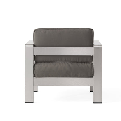 Set da esterno Cape Coral da 4 pezzi in alluminio con cuscini resistenti all'acqua di Christopher Knight Home