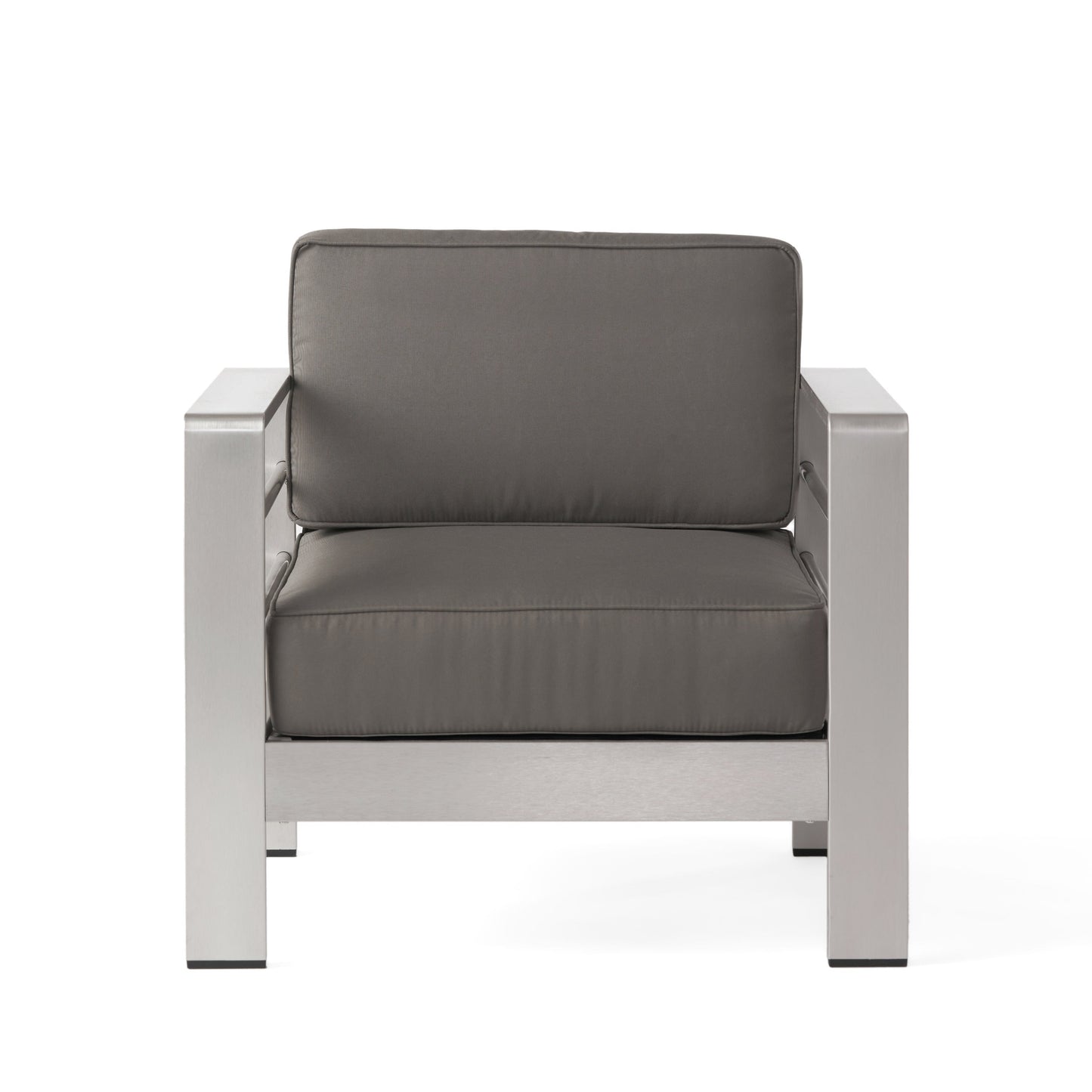 Set da esterno Cape Coral da 4 pezzi in alluminio con cuscini resistenti all'acqua di Christopher Knight Home