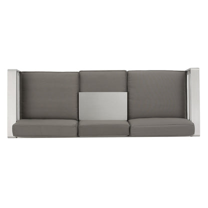 Set da esterno Cape Coral da 4 pezzi in alluminio con cuscini resistenti all'acqua di Christopher Knight Home