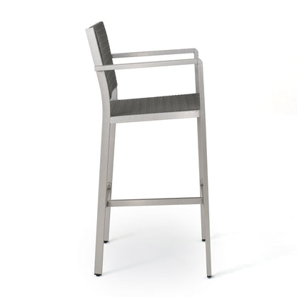 Set da bar quadrato in alluminio da 5 pezzi Cape Coral Outdoor di Christopher Knight Home