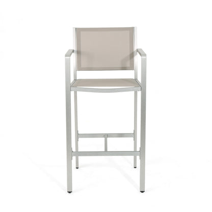 Set da bar quadrato in alluminio da 5 pezzi Cape Coral Outdoor di Christopher Knight Home