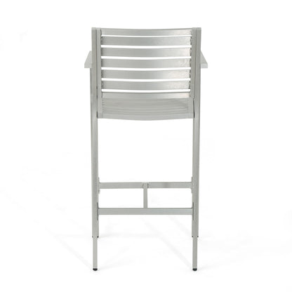Set da bar quadrato in alluminio da 5 pezzi Cape Coral Outdoor di Christopher Knight Home