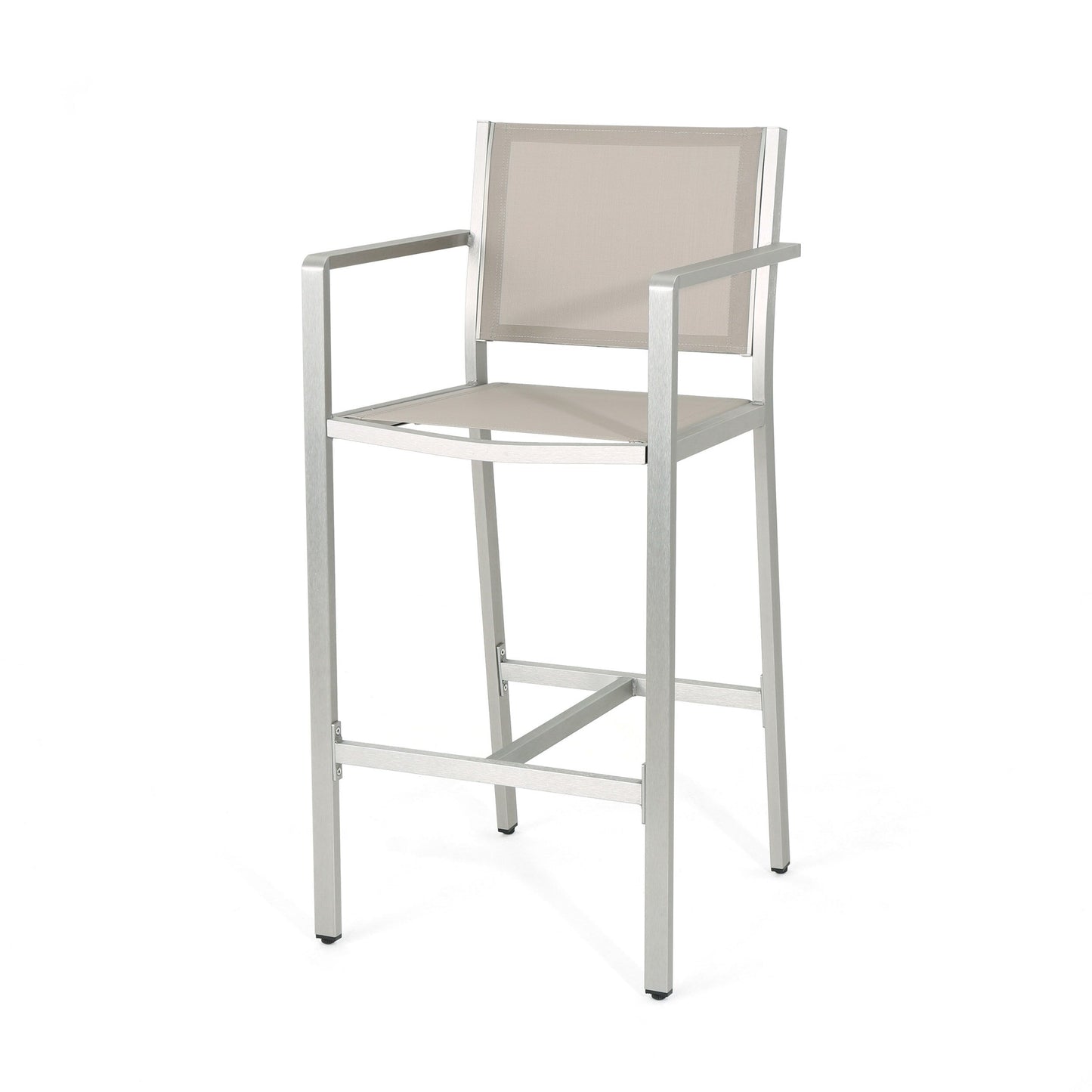 Set da bar quadrato in alluminio da 5 pezzi Cape Coral Outdoor di Christopher Knight Home