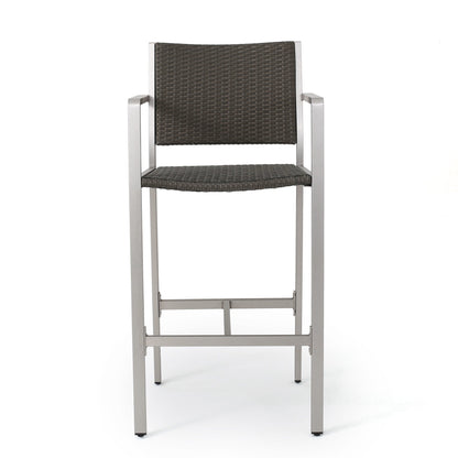 Set da bar quadrato in alluminio da 5 pezzi Cape Coral Outdoor di Christopher Knight Home