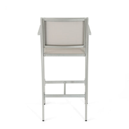 Set da bar quadrato in alluminio da 5 pezzi Cape Coral Outdoor di Christopher Knight Home