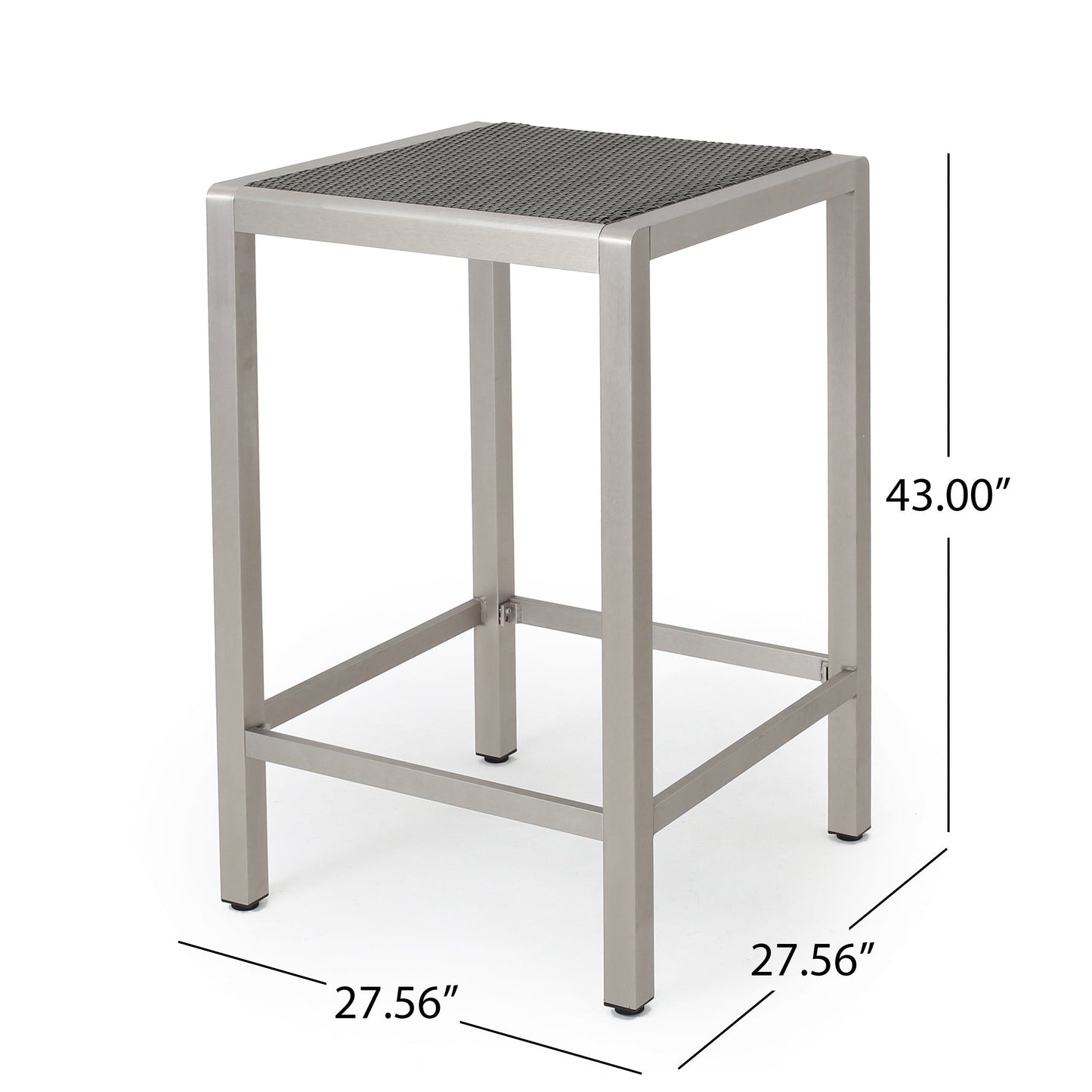 Set da bar quadrato in alluminio da 5 pezzi Cape Coral Outdoor di Christopher Knight Home