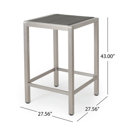 Set da bar quadrato in alluminio da 5 pezzi Cape Coral Outdoor di Christopher Knight Home