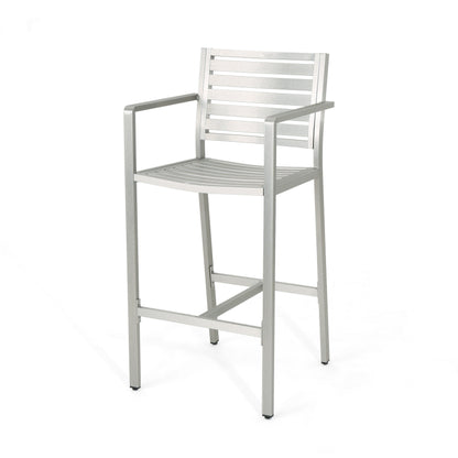 Set da bar quadrato in alluminio da 5 pezzi Cape Coral Outdoor di Christopher Knight Home