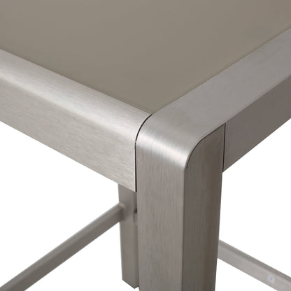 Set da bar quadrato in alluminio da 5 pezzi Cape Coral Outdoor di Christopher Knight Home