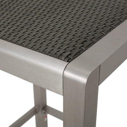 Set da bar quadrato in alluminio da 5 pezzi Cape Coral Outdoor di Christopher Knight Home