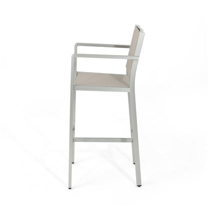 Set da bar quadrato in alluminio da 5 pezzi Cape Coral Outdoor di Christopher Knight Home