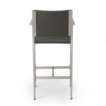 Set da bar quadrato in alluminio da 5 pezzi Cape Coral Outdoor di Christopher Knight Home