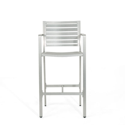 Set da bar quadrato in alluminio da 5 pezzi Cape Coral Outdoor di Christopher Knight Home