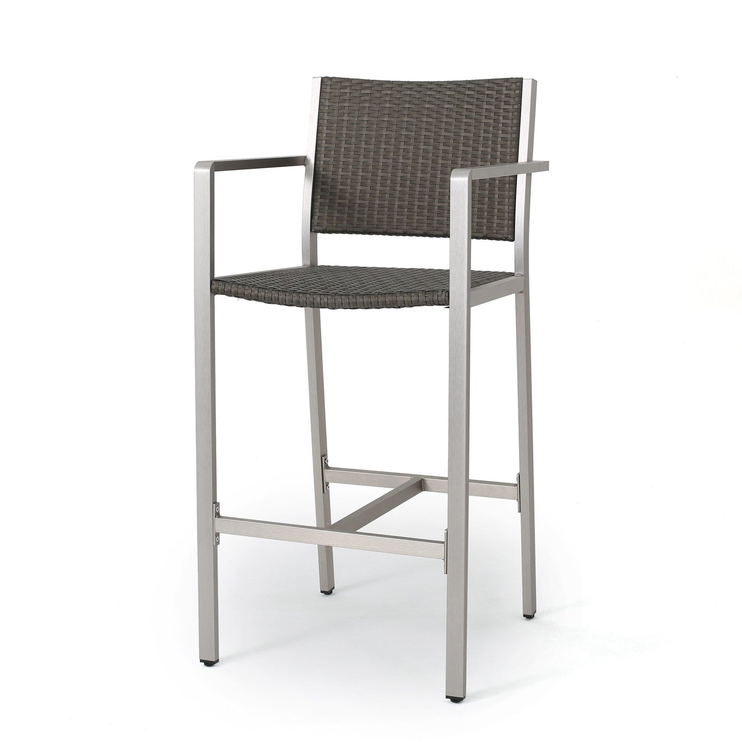 Set da bar quadrato in alluminio da 5 pezzi Cape Coral Outdoor di Christopher Knight Home