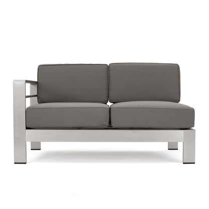 Set da giardino in alluminio con braciere Cape Coral Outdoor da 7 posti di Christopher Knight Home
