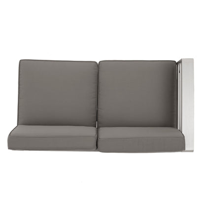 Set da giardino in alluminio con braciere Cape Coral Outdoor da 7 posti di Christopher Knight Home