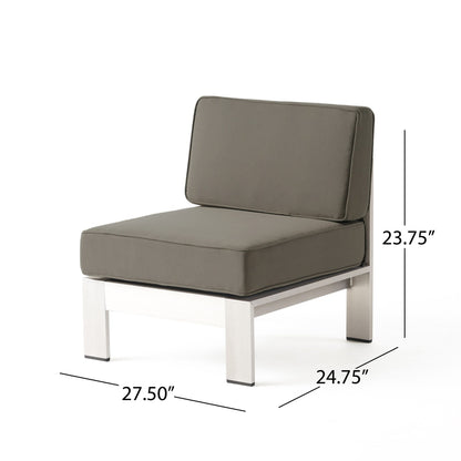 Set da giardino in alluminio con braciere Cape Coral Outdoor da 7 posti di Christopher Knight Home