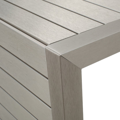 Set da esterno in alluminio Cape Coral da 3 pezzi con tavolo a forma di C di Christopher Knight Home