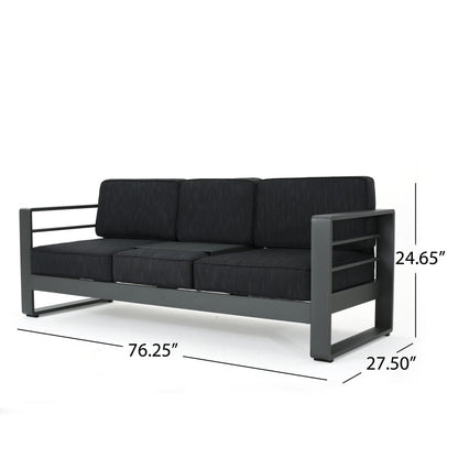 Set da esterno Cape Coral in alluminio da 5 pezzi con cuscini di Christopher Knight Home