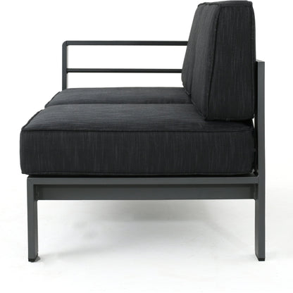 Set di divani componibili da esterno in alluminio Cape Coral con tavolo da fuoco di Christopher Knight Home