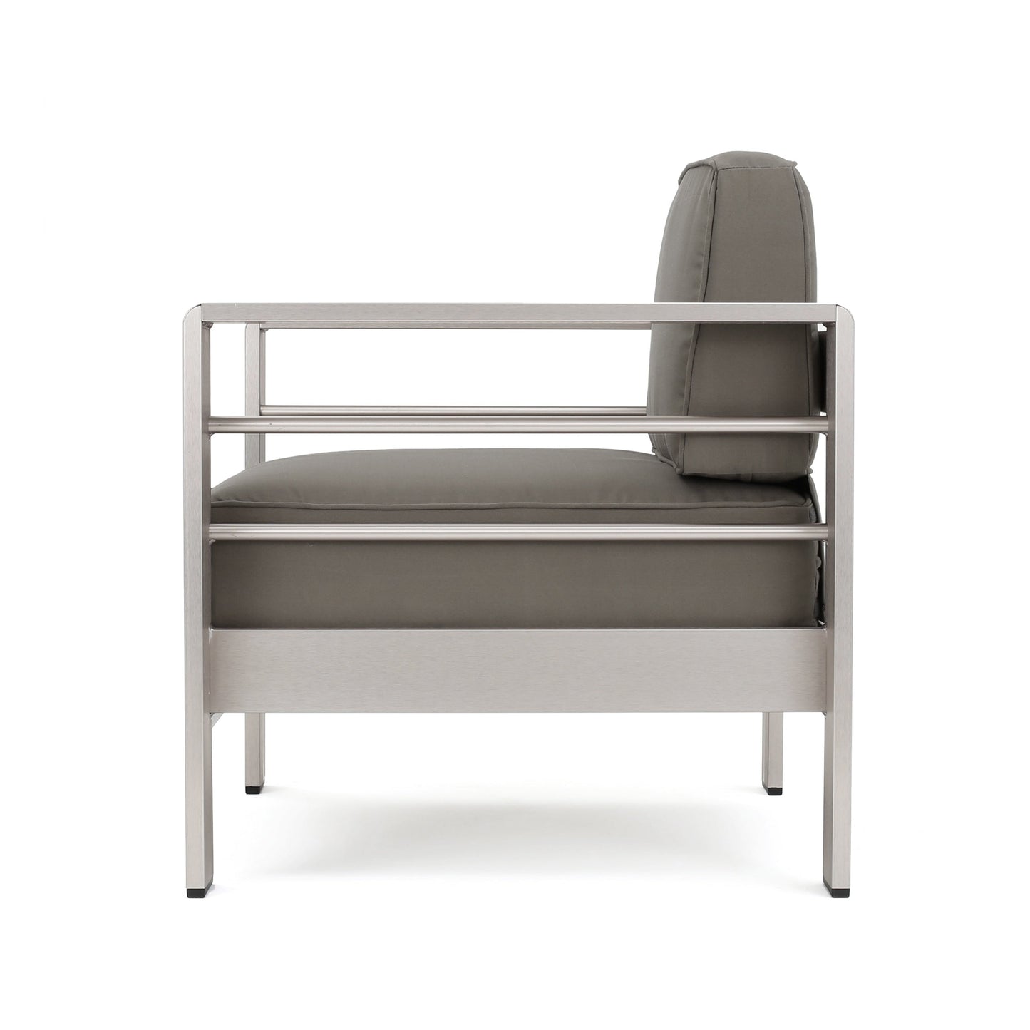 Set da esterno in alluminio Cape Coral da 3 pezzi con tavolo a forma di C di Christopher Knight Home