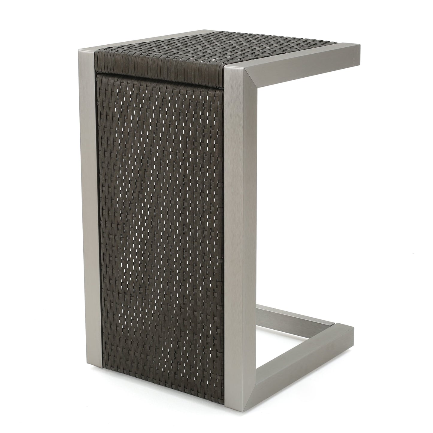 Set da esterno in alluminio Cape Coral da 3 pezzi con tavolo a forma di C di Christopher Knight Home