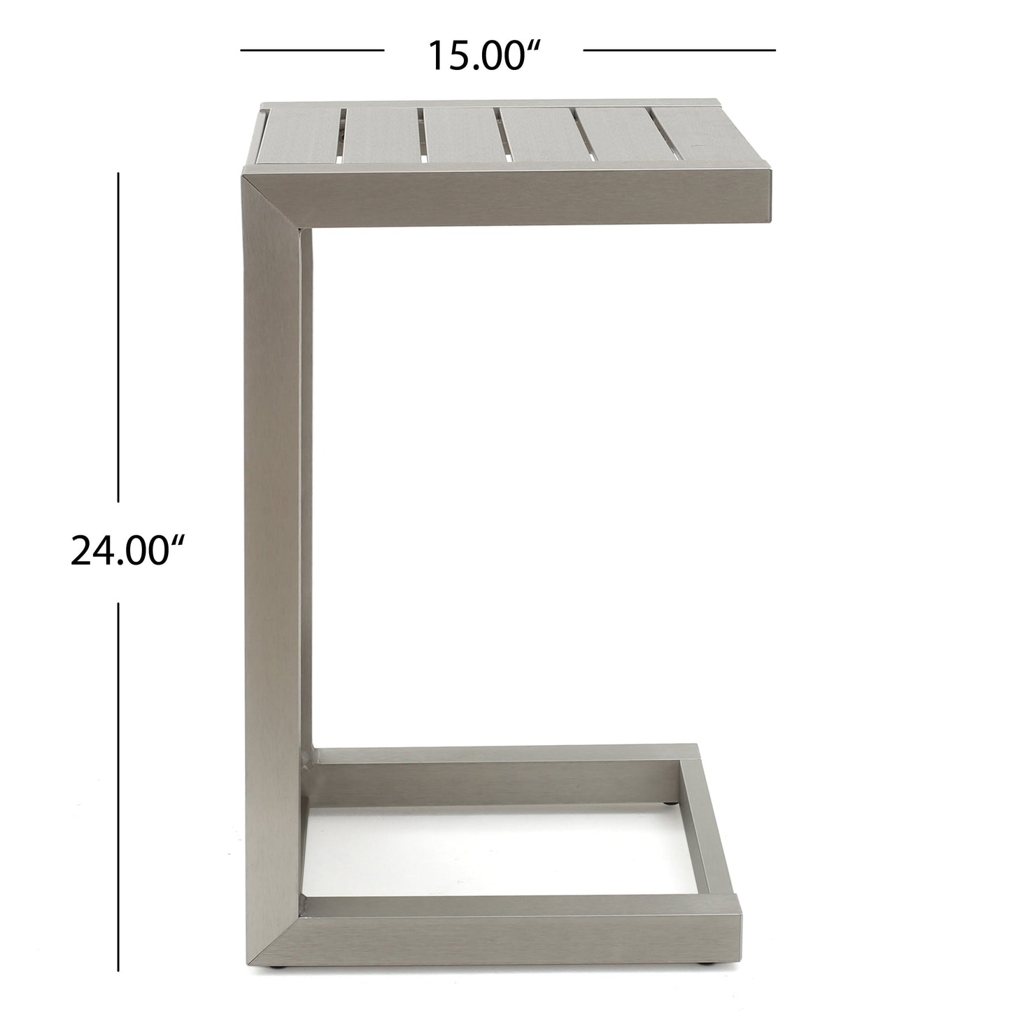 Set da esterno in alluminio Cape Coral da 3 pezzi con tavolo a forma di C di Christopher Knight Home