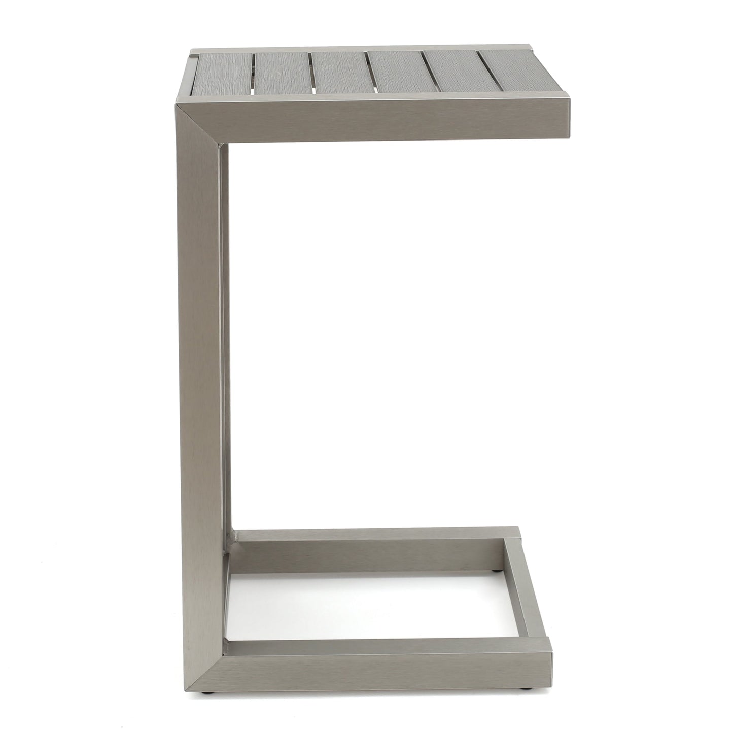 Set da esterno in alluminio Cape Coral da 3 pezzi con tavolo a forma di C di Christopher Knight Home