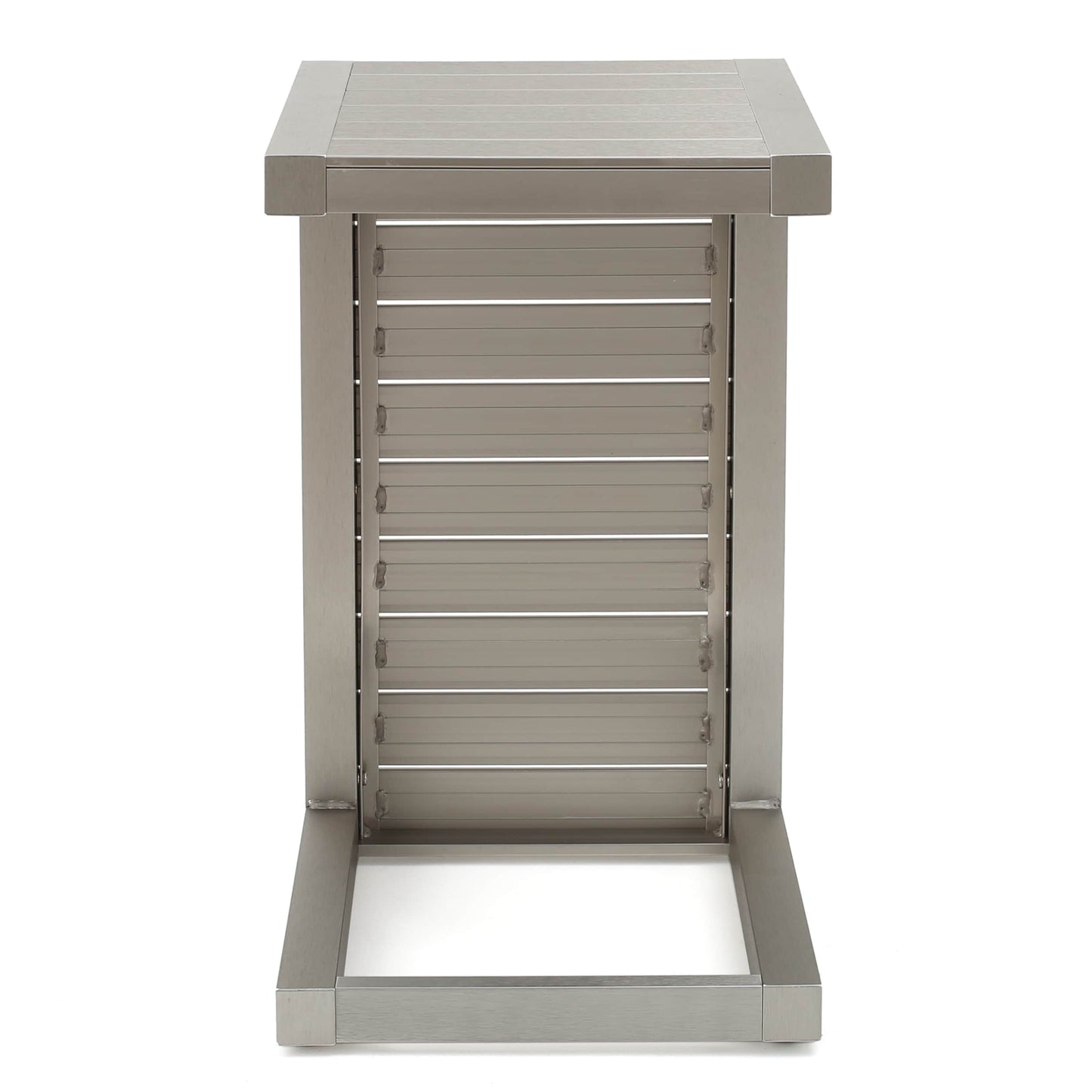 Set da esterno in alluminio Cape Coral da 3 pezzi con tavolo a forma di C di Christopher Knight Home