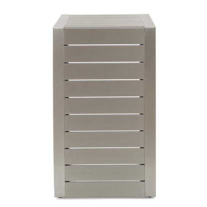 Set da esterno in alluminio Cape Coral da 3 pezzi con tavolo a forma di C di Christopher Knight Home
