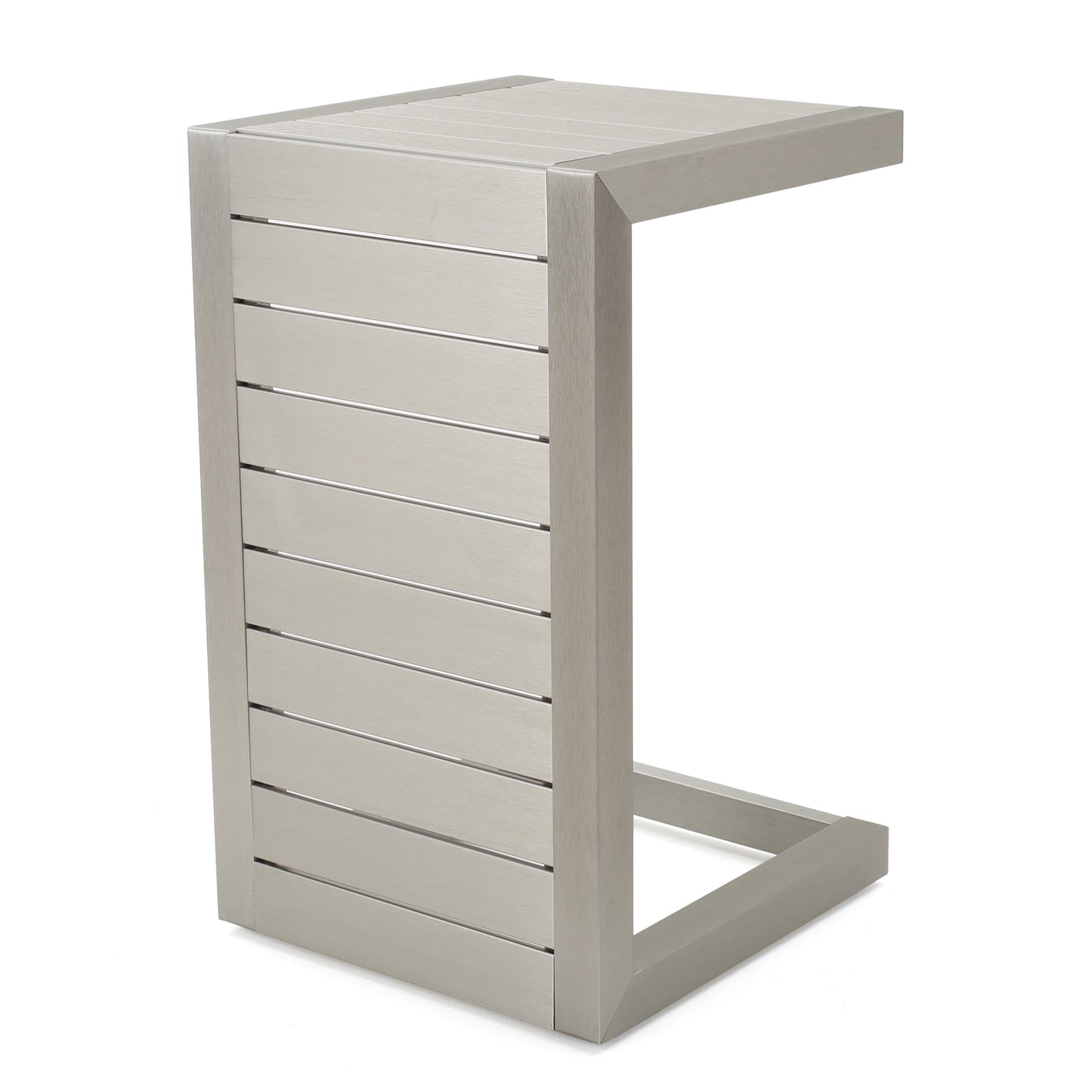 Set da esterno in alluminio Cape Coral da 3 pezzi con tavolo a forma di C di Christopher Knight Home