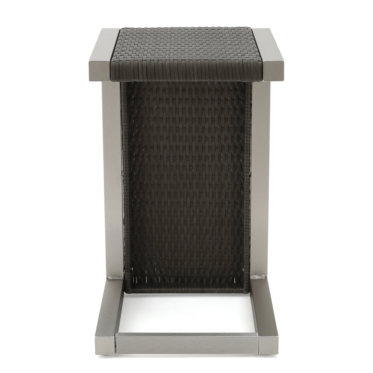 Set da esterno in alluminio Cape Coral da 3 pezzi con tavolo a forma di C di Christopher Knight Home