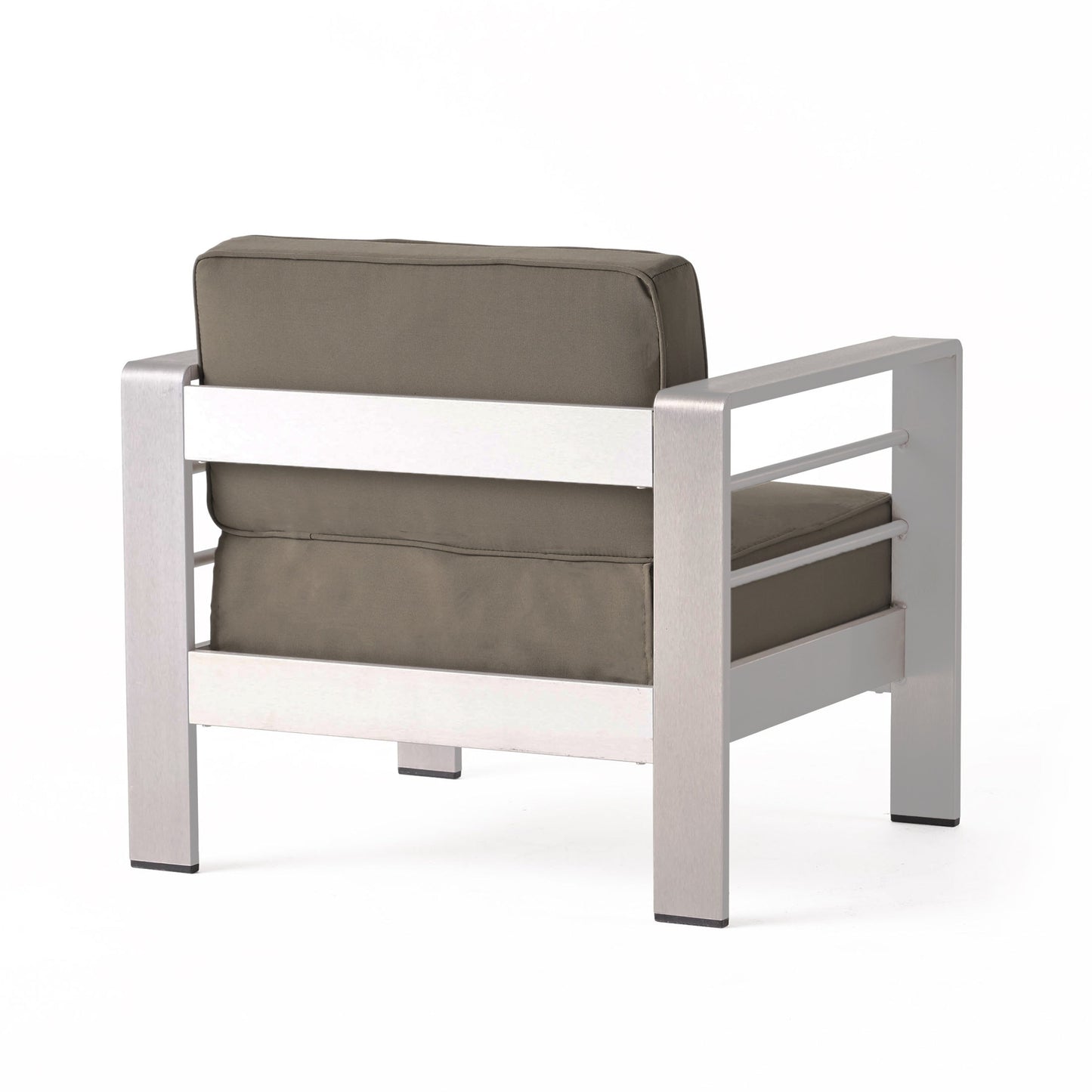 Set da esterno in alluminio Cape Coral da 3 pezzi con tavolo a forma di C di Christopher Knight Home