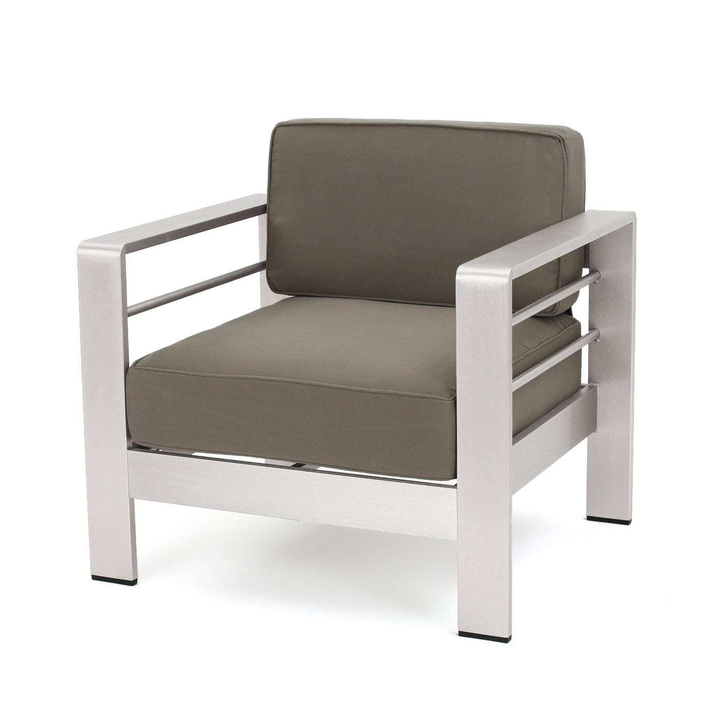 Set da esterno in alluminio Cape Coral da 3 pezzi con tavolo a forma di C di Christopher Knight Home