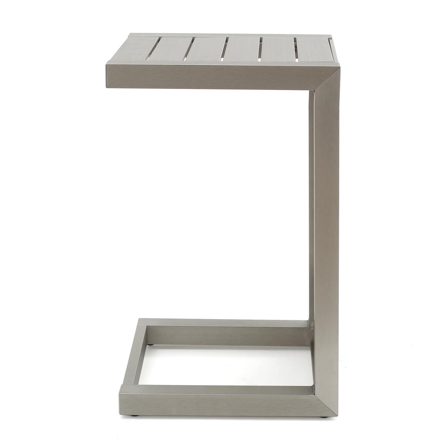 Set da esterno in alluminio Cape Coral da 3 pezzi con tavolo a forma di C di Christopher Knight Home
