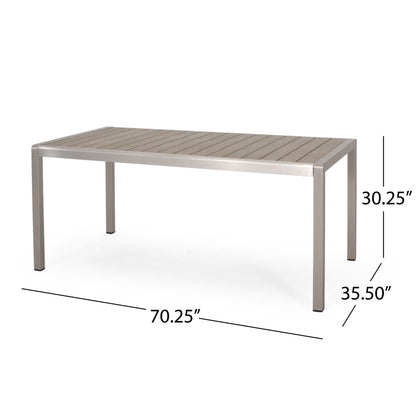 Set da pranzo moderno in alluminio da 6 posti con panca da pranzo Cape Coral Outdoor di Christopher Knight Home