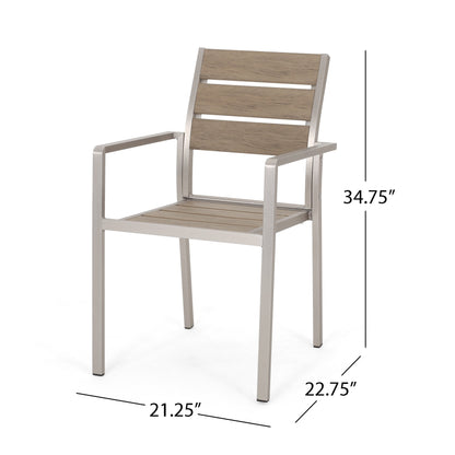 Set da pranzo moderno in alluminio da 6 posti con panca da pranzo Cape Coral Outdoor di Christopher Knight Home