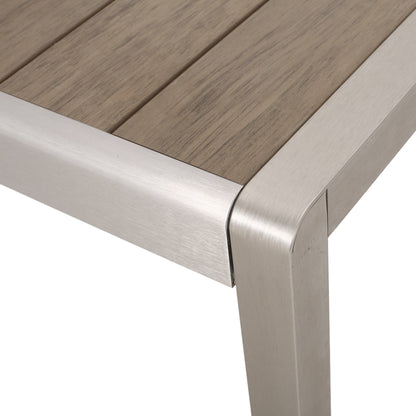 Set da pranzo moderno in alluminio da 6 posti con panca da pranzo Cape Coral Outdoor di Christopher Knight Home