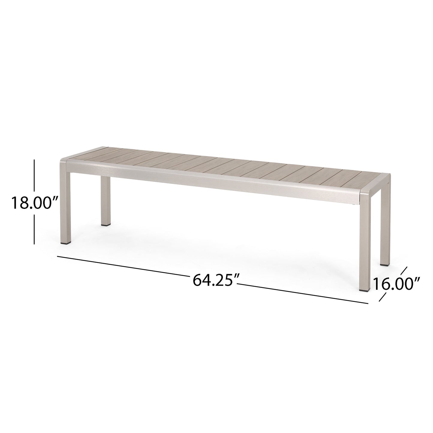 Set da pranzo moderno in alluminio da 6 posti con panca da pranzo Cape Coral Outdoor di Christopher Knight Home