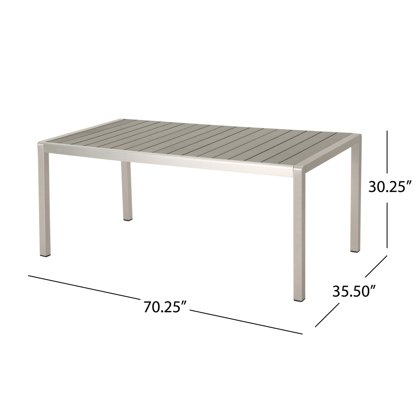 Set da pranzo moderno in alluminio da 6 posti con panca da pranzo Cape Coral Outdoor di Christopher Knight Home