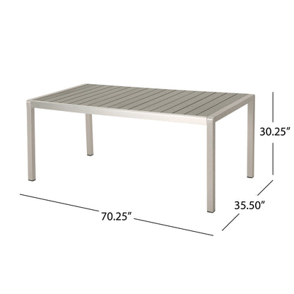 Set da pranzo moderno in alluminio da 6 posti con panca da pranzo Cape Coral Outdoor di Christopher Knight Home