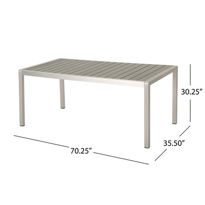 Tavolo da picnic e panca da esterno in finto legno/alluminio Cape Coral di Christopher Knight Home
