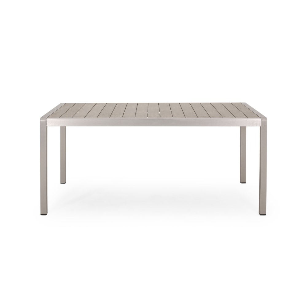 Tavolo da picnic e panca da esterno in finto legno/alluminio Cape Coral di Christopher Knight Home