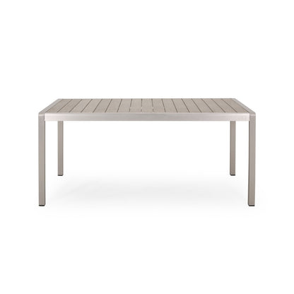 Tavolo da picnic e panca da esterno in finto legno/alluminio Cape Coral di Christopher Knight Home