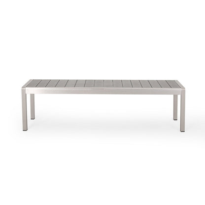 Tavolo da picnic e panca da esterno in finto legno/alluminio Cape Coral di Christopher Knight Home