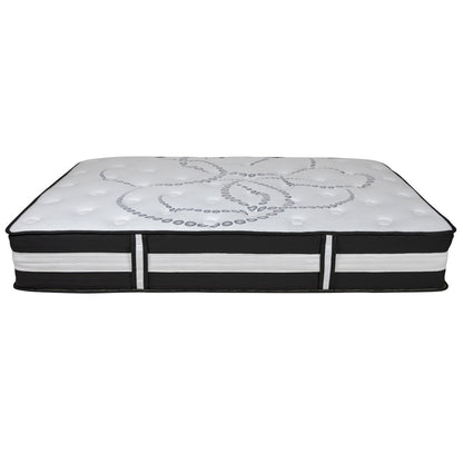 Materasso in schiuma e molle insacchettate 12 pezzi, materasso in scatola - Materasso Premium - Bianco