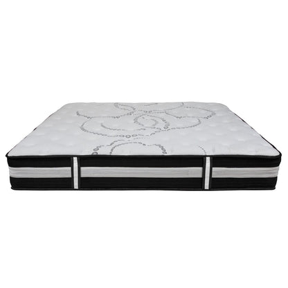 Materasso in schiuma e molle insacchettate 12 pezzi, materasso in scatola - Materasso Premium - Bianco