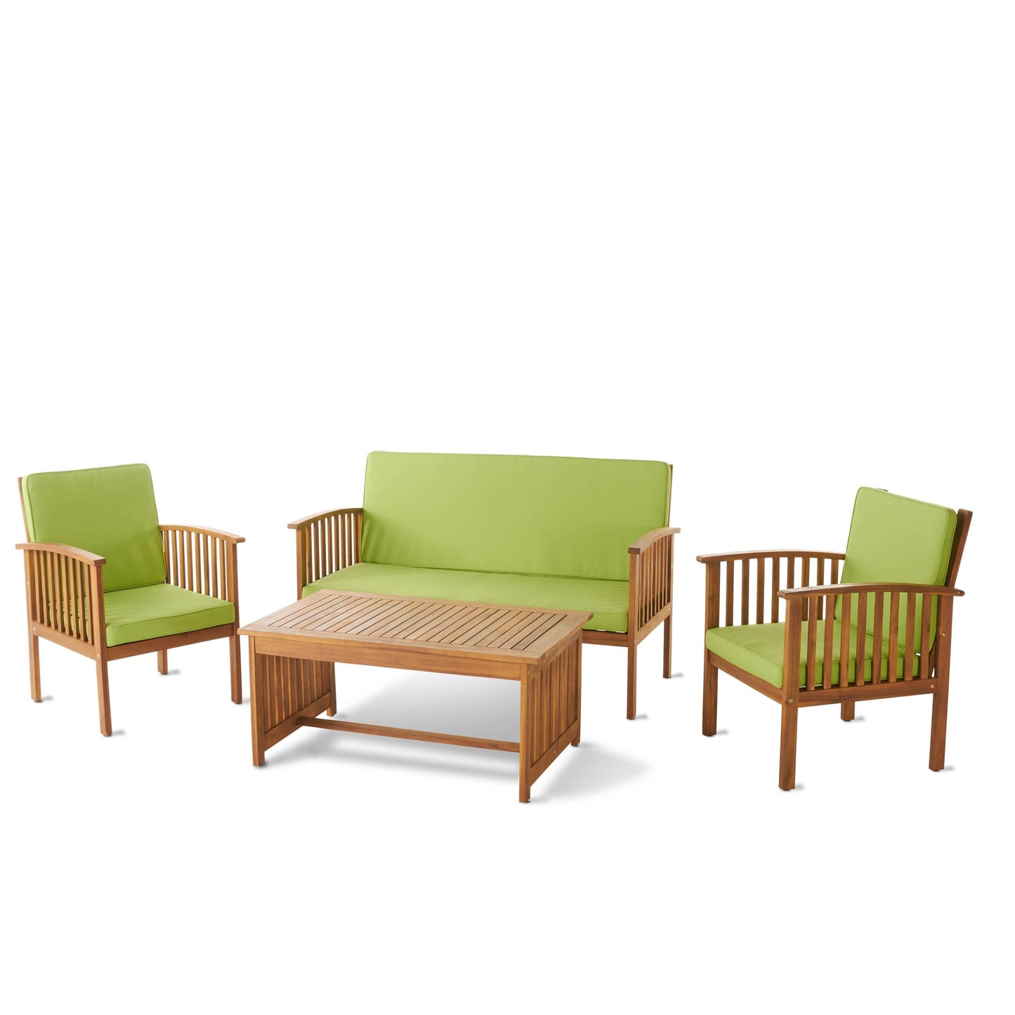 Christopher Knight Home Carolina - Set di divani da esterno in acacia da 4 pezzi - Seduta da giardino elegante e accogliente